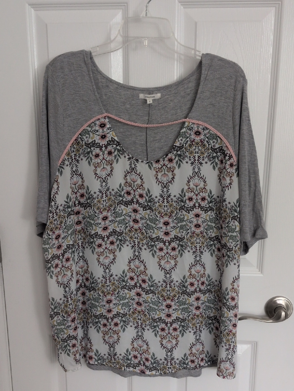 Maurices Elevated Floral Chiffon Front Tee - 2X